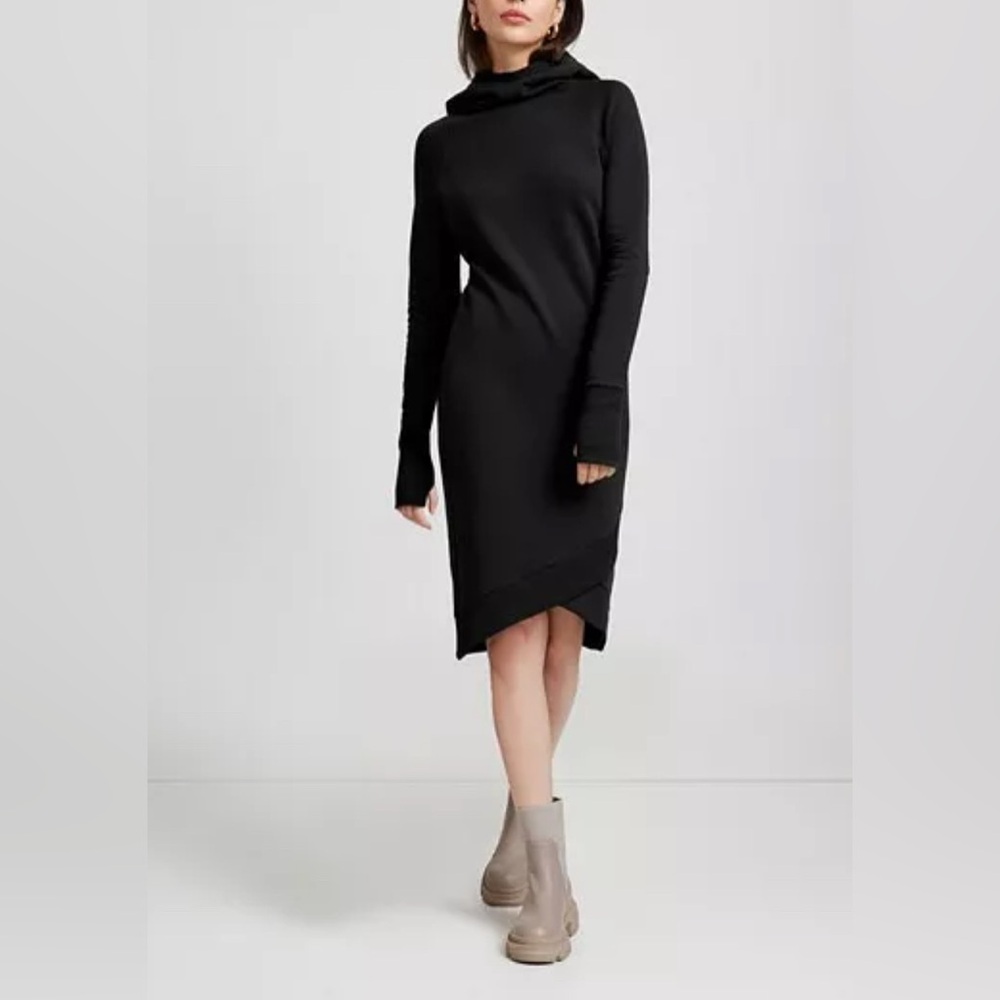 NWT Marcella Walker Sweatshirt Dress, Black, Sz Small